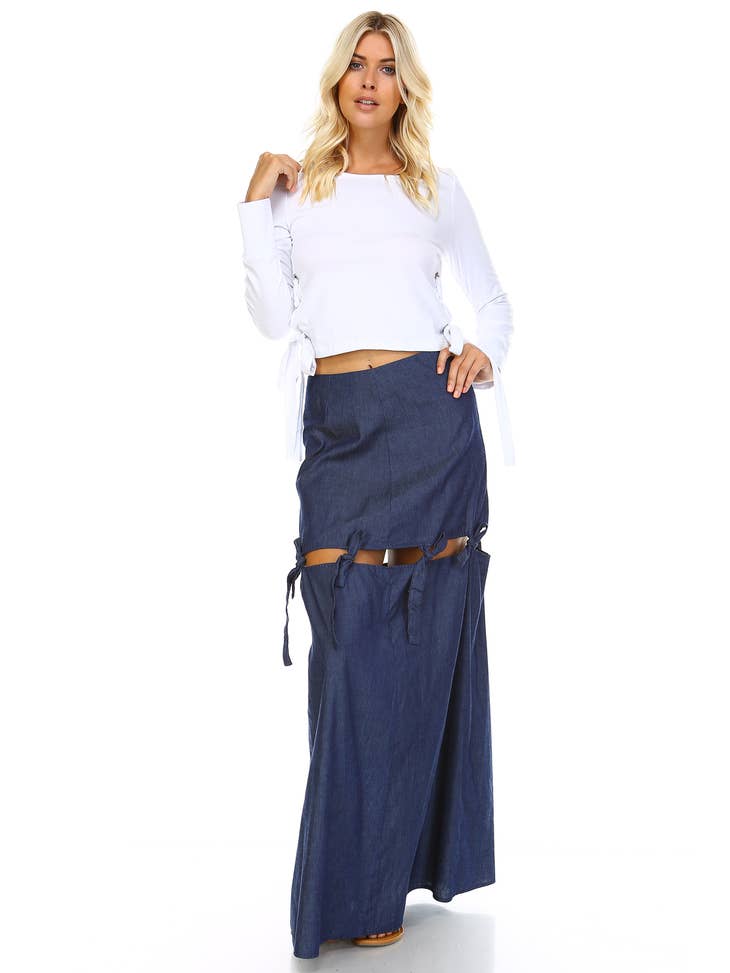 Extended Tie Skirt (Blue)