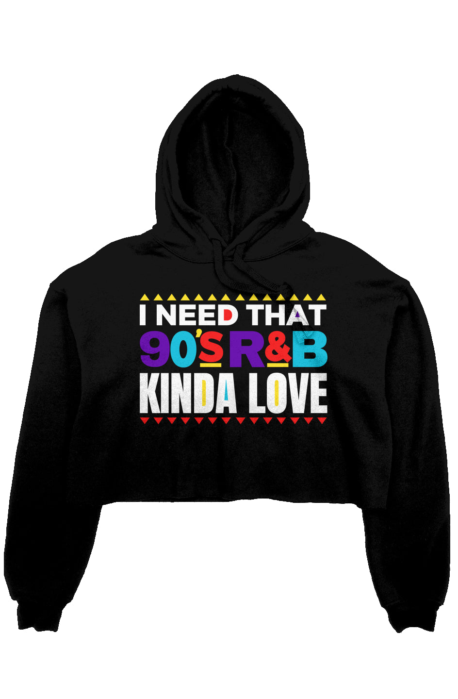 90s R&B Kinda Love crop fleece hoodie-elk