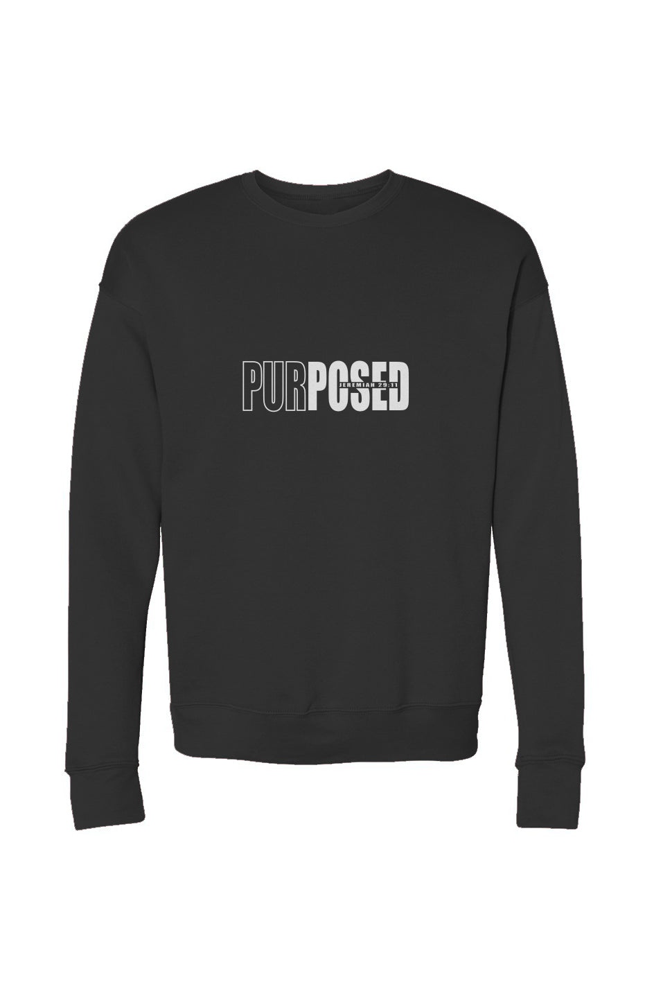 PURPOSED Drop Shoulder Sweatshirt-Black