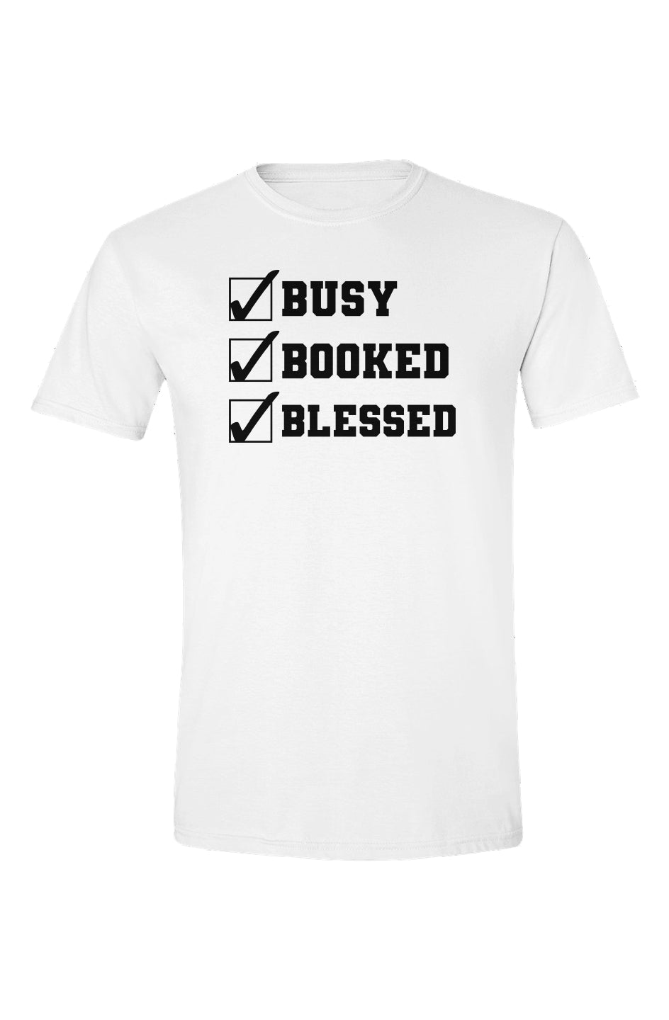 Booked Busy Blessed White Soft Style T Shirt