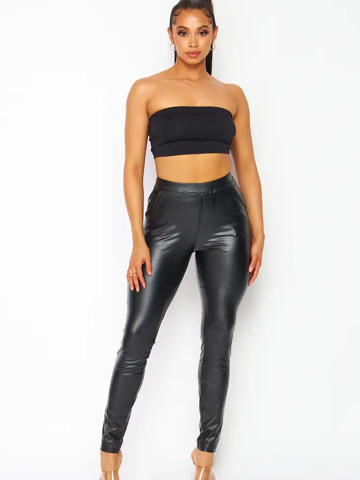 Vegan Leather Skinny Legging Pants